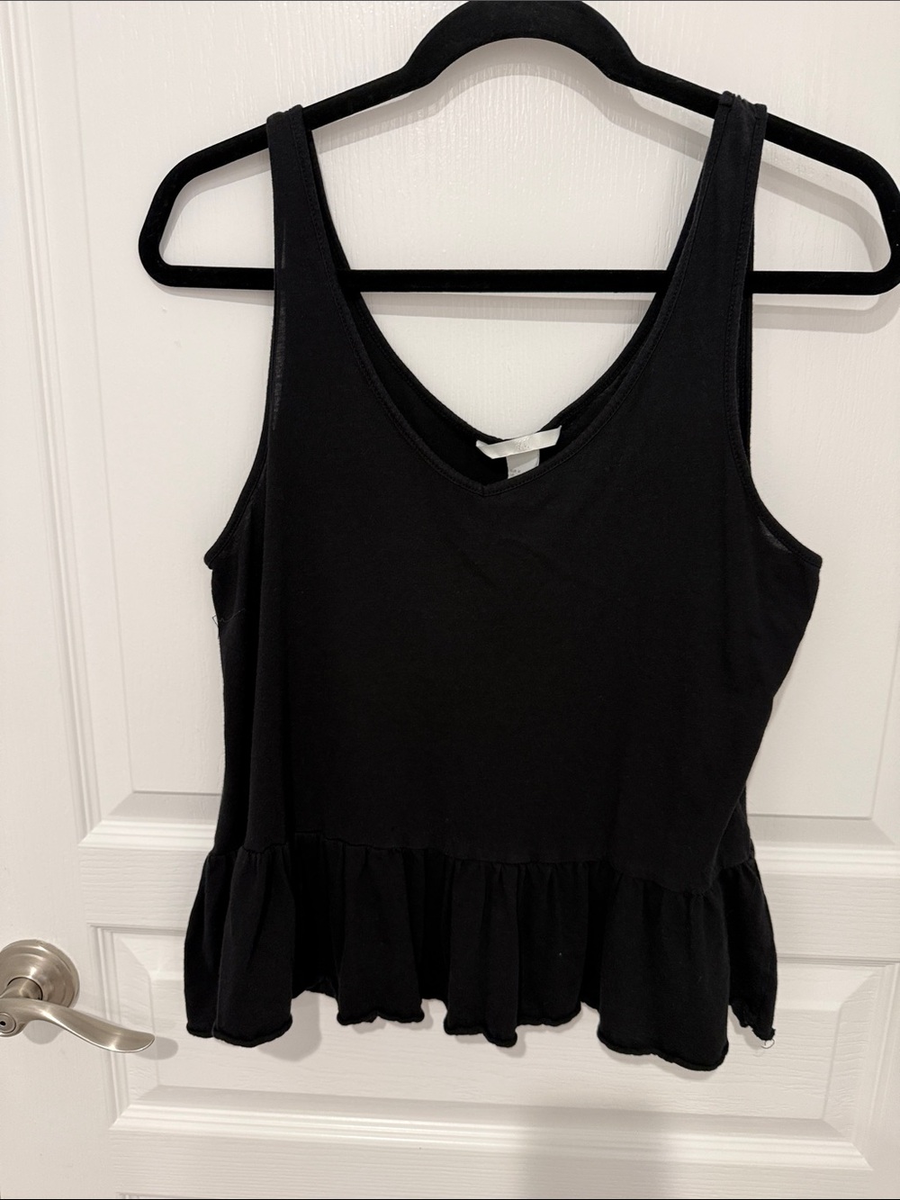 H&M Black Ruffle Hem Tank Top